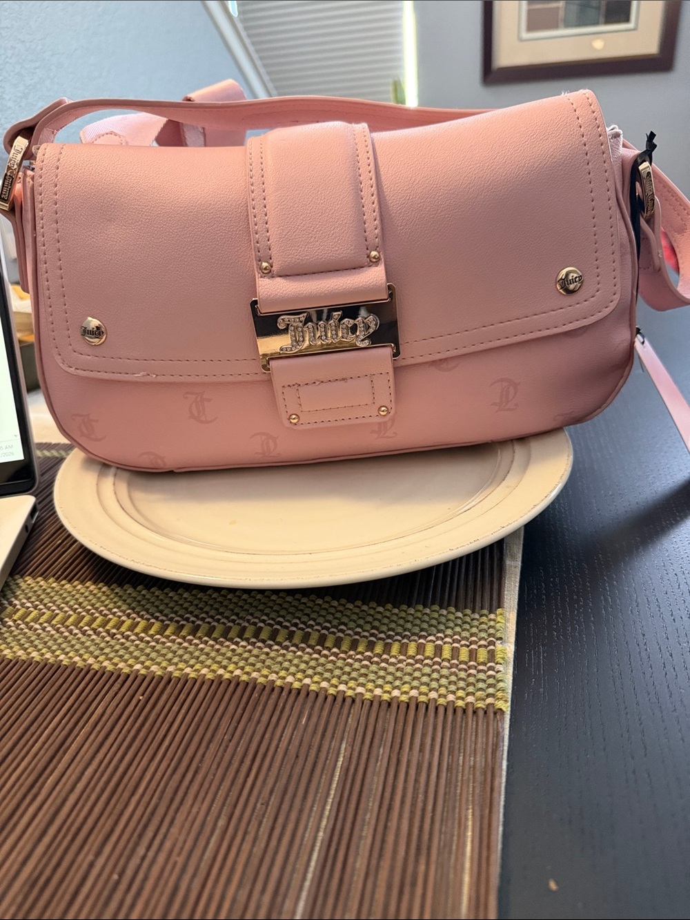 Juicy Couture Pink Diamond Crossbody Flap Bag